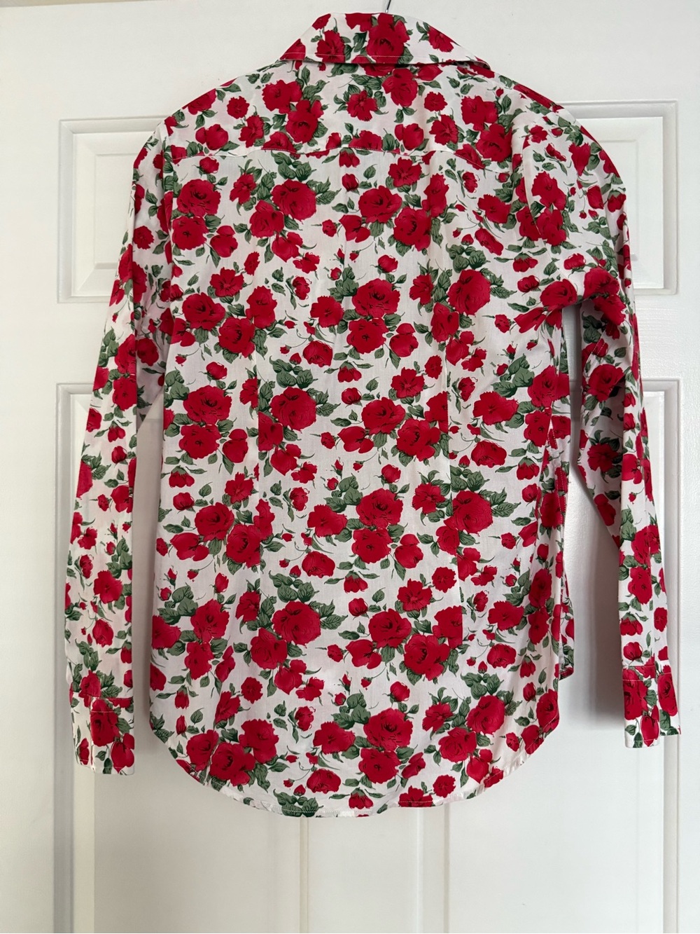 The Shirt by Rochelle Behrens Red Rose Print Button-Down Shirt - Picture 3 of 3